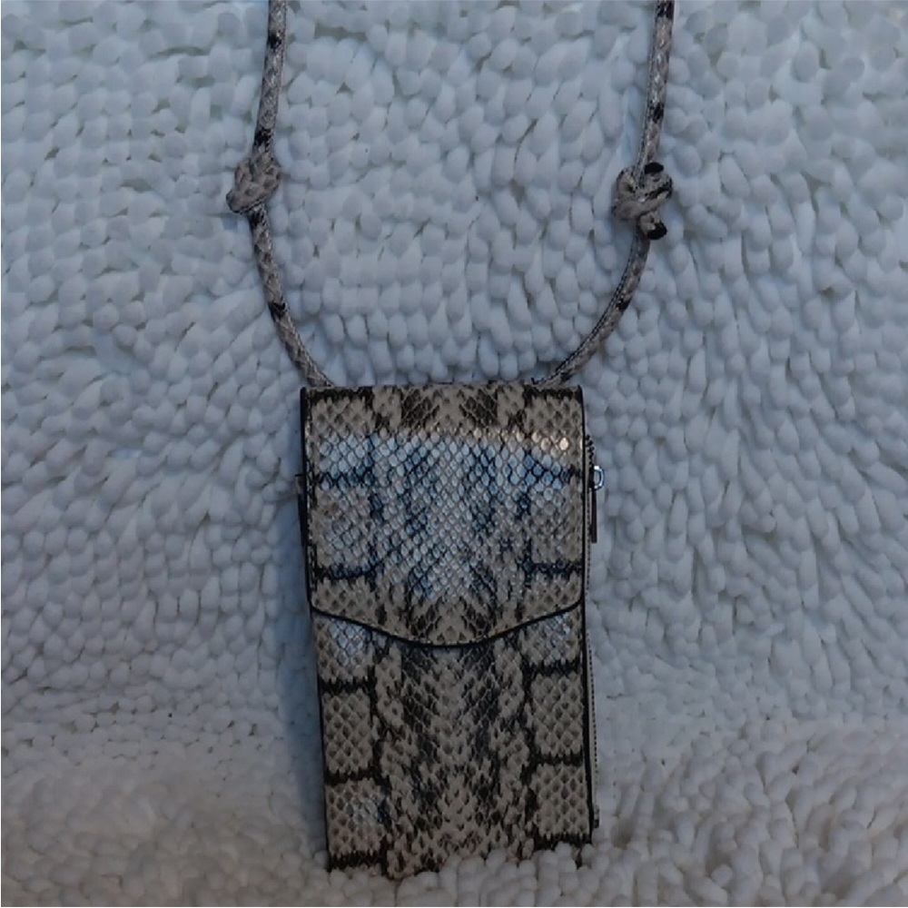 A New Day Black and White Snakeskin Bag